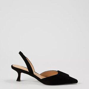 Suede Buckle Slingback Pump